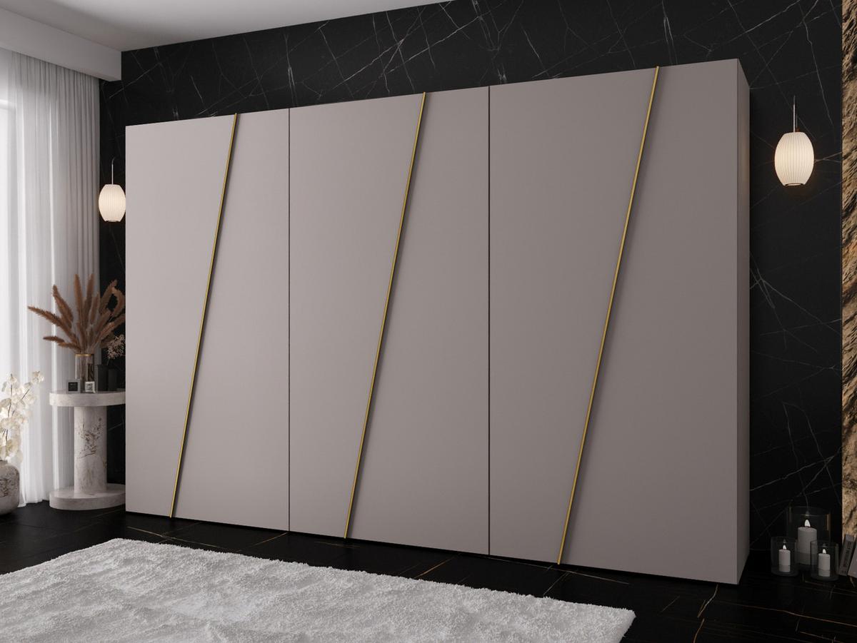 DREHTÜRENSCHRANK Zen 300 cm - Kaschmir/Goldfarben, Holzwerkstoff/Kunststoff (300/202/50cm) - MIRJAN24