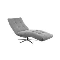 RELAXLIEGE LETICIA Grau Cord Drehbar (360°), Relaxfunktion - Schwarz/Grau, Textil/Metall (82/115/156cm) - KAWOLA