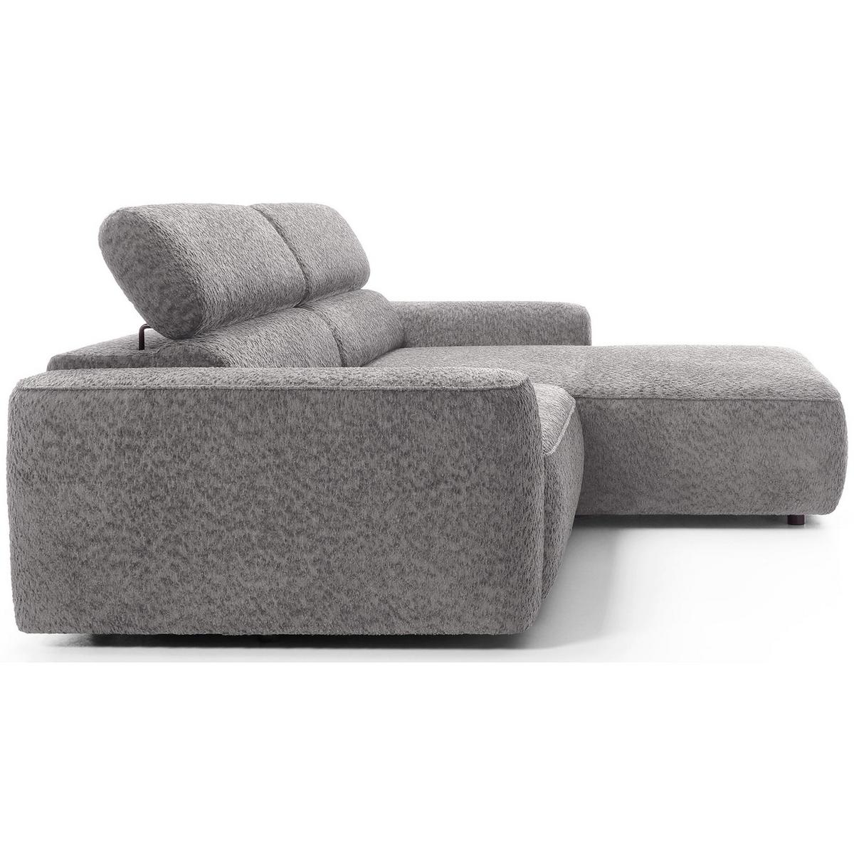 ECKSOFA Fando Hellgrau Chenille - Hellgrau/Schwarz, Kunststoff/Textil (182/252cm) - Selsey