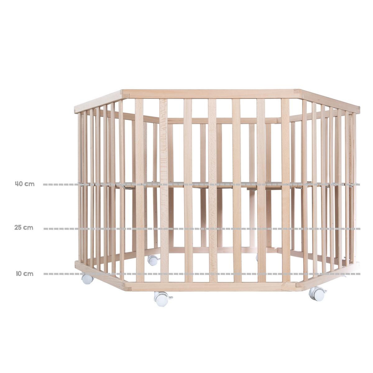 LAUFGITTER 6-eckig roba Style grau - Naturfarben, Holzwerkstoff (118.5/72.5/103.5cm) - Roba