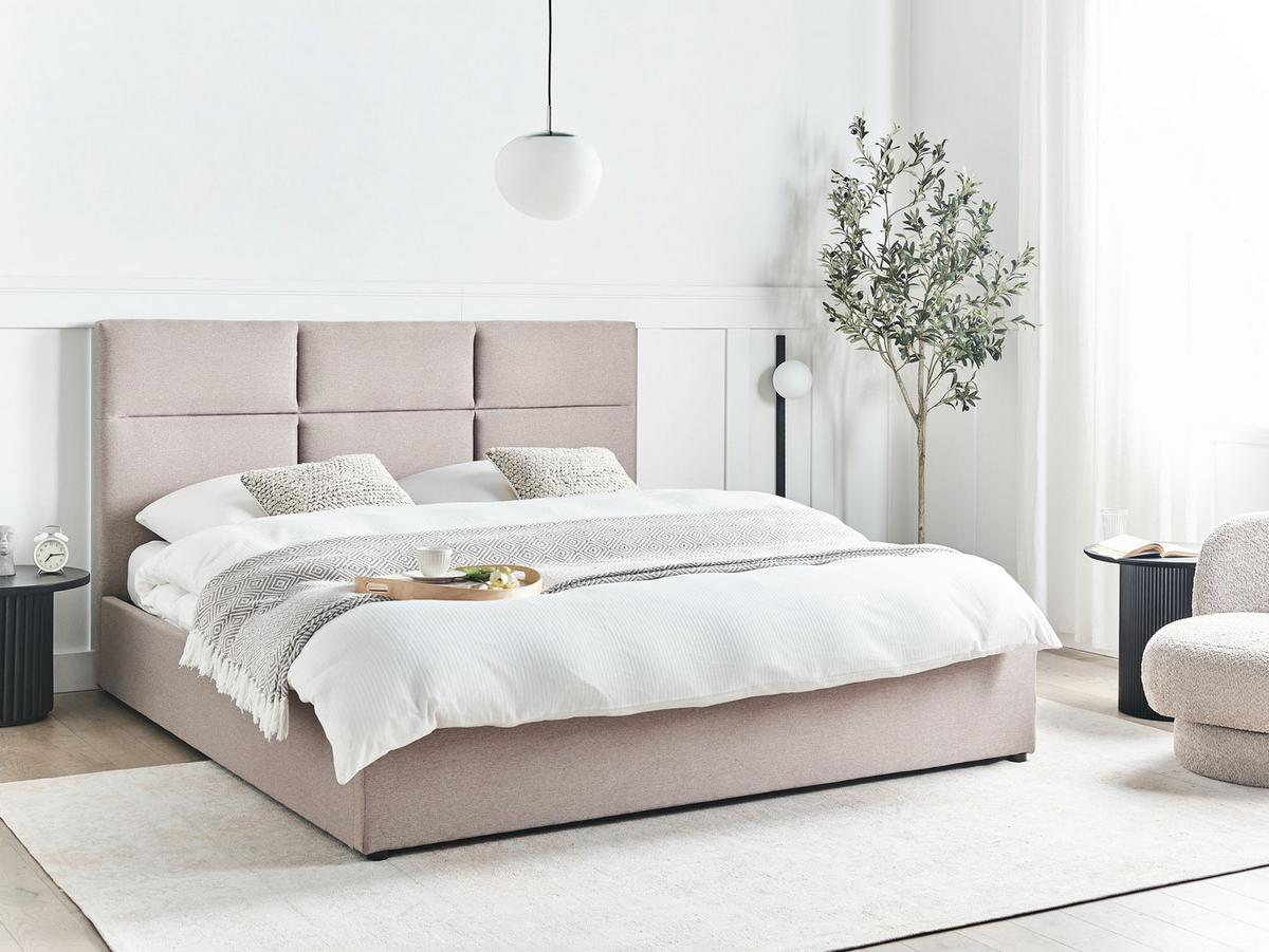 POLSTERBETT 180x200 cm Beige Lagord - Taupe, Textil (180/200cm) - Beliani