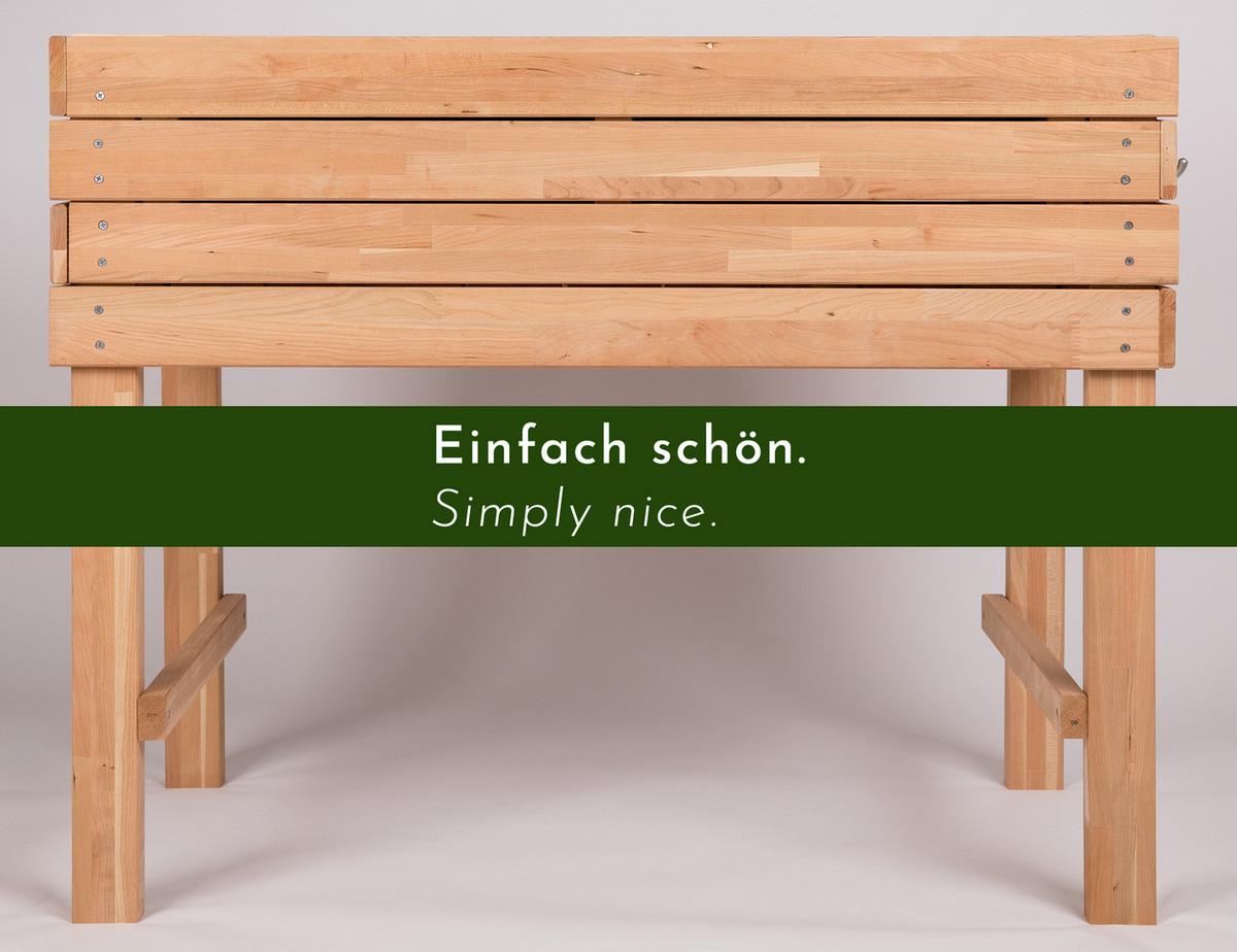 HOCHBEET aus Kirschbaum-Holz, rechteckig mit Vlies-Folie, für Garten & Balkon - Braun, Holz (100/80/55cm) - WONDERMAKE