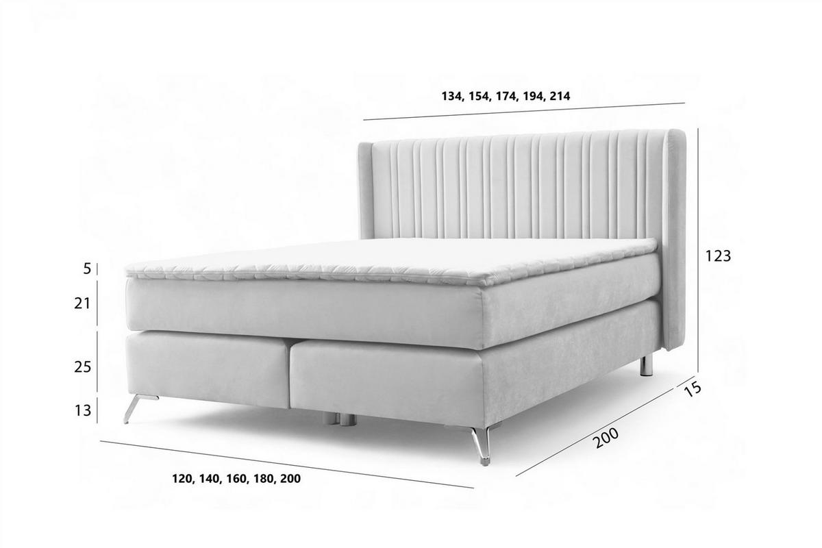 BOXSPRINGBETT Agnus - Grün, Holzwerkstoff/Textil (200/200cm) - Fun Möbel