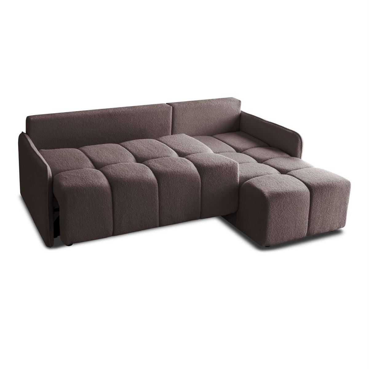 AUSZIEHBARES Ecksofa GAMMA mit Schlaffunktion Quelle 21 - Braun, Textil (217/145cm) - Lookway