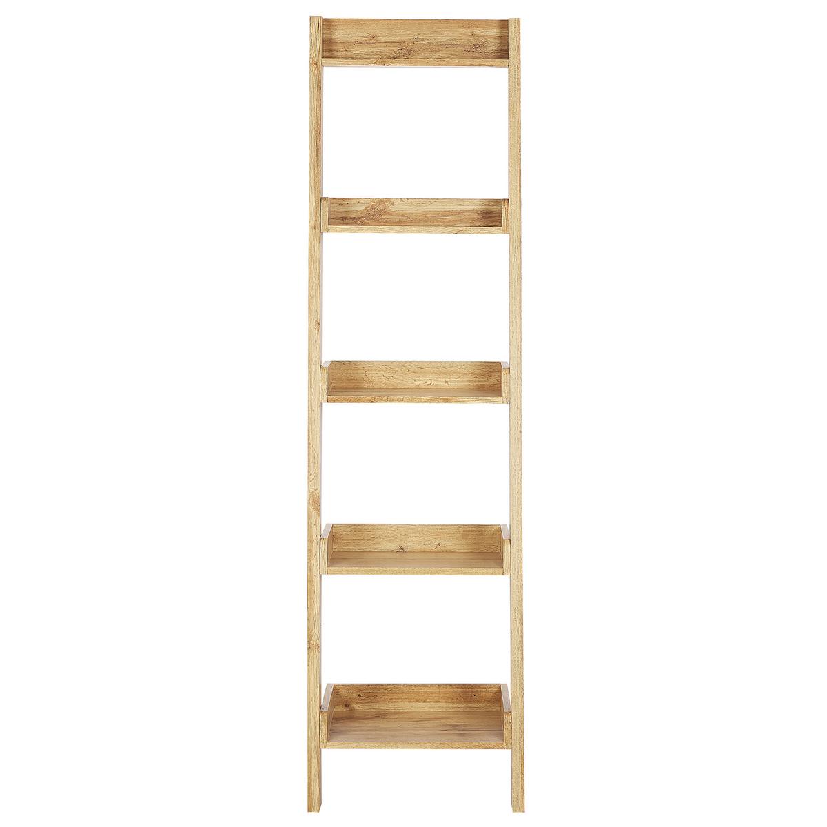 BÜCHERREGAL 5 Fächer Hellbraun Mobile Duo - Braun, Holzwerkstoff (45/169/43cm) - Beliani