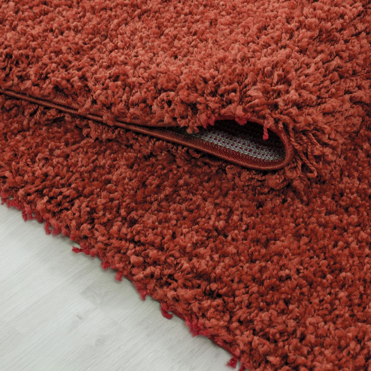 HOCHFLORTEPPICH RHEIN, einfarbig, aus Polypropylen, Terrakotta, 120 x 170 cm - Orange, Textil (170/120cm) - KADIMA DESIGN