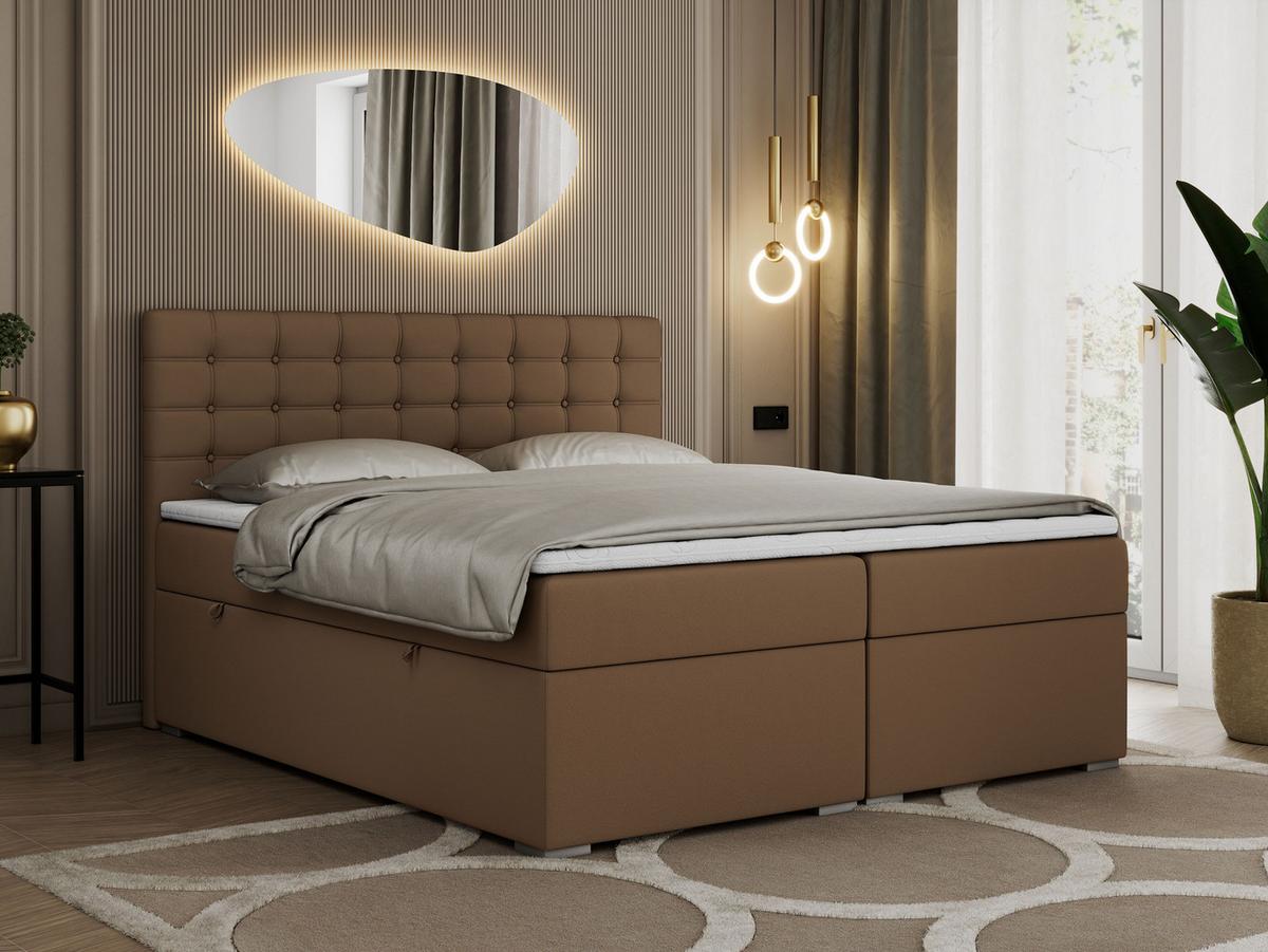 BOXBETT SUSAN 160/200 Braun Kunstleder - H4 - Braun, Holz/Textil (160/200cm) - MKS