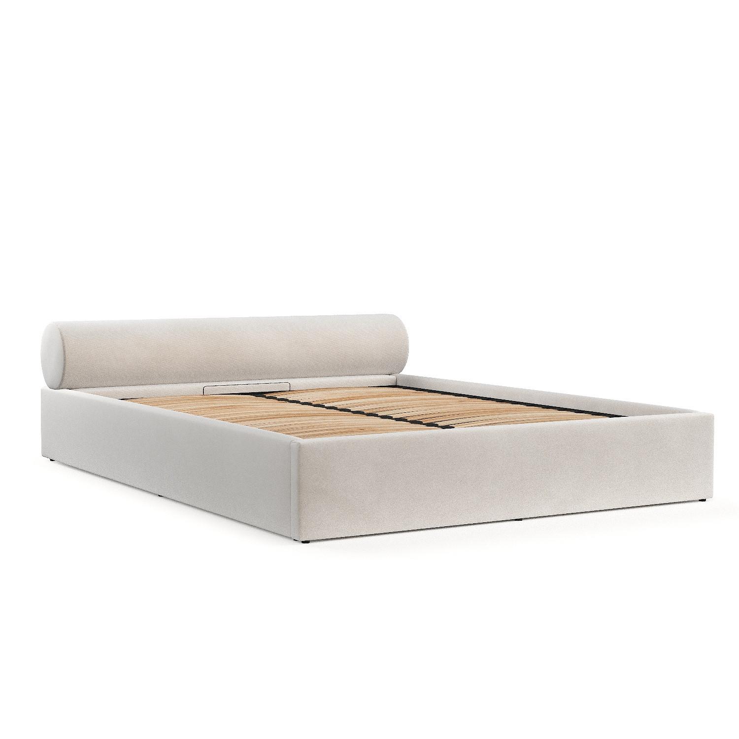 POLSTERBETT Solvo mit Stauraum 200/200 cm Creme im Paros Stoff - Creme/Schwarz, Holz/Holzwerkstoff (200/200cm) - AltaBeds
