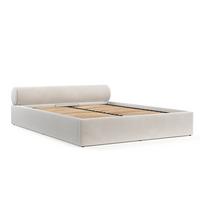 POLSTERBETT Solvo mit Stauraum 200/200 cm Creme im Paros Stoff - Creme/Schwarz, Holz/Holzwerkstoff (200/200cm) - AltaBeds
