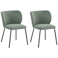 ESSZIMMERSTUHL 2er Set Stoff Hellgrün Calera - Hellgrün, Textil/Metall (56/78/60cm) - Beliani
