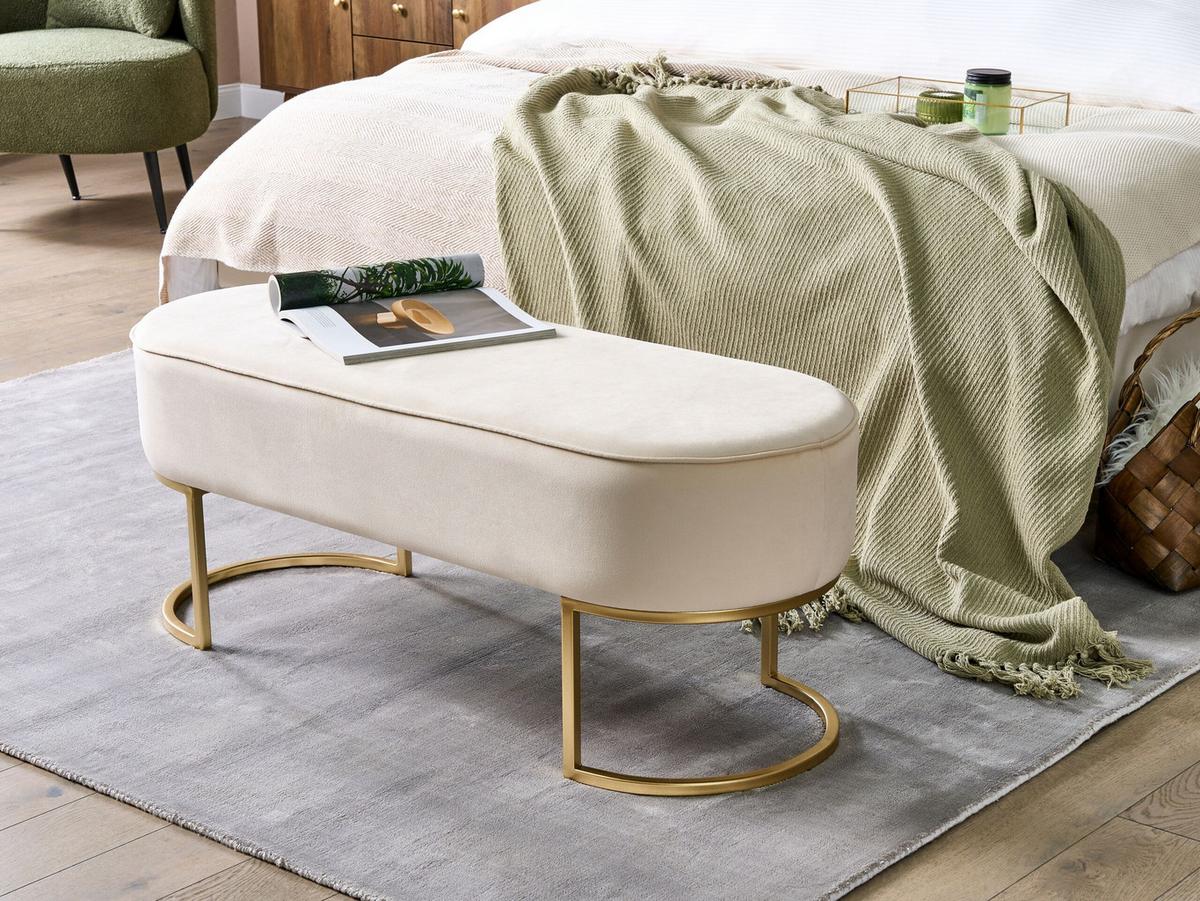 BETTBANK Milry 40/104/40 cm - Beige, Kunststoff/Textil (104/40/40cm) - Beliani