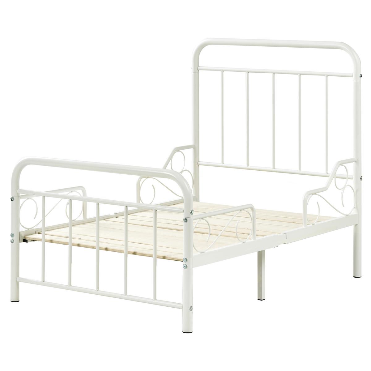 KINDERBETT mitwachsend Metall 90/200 cm Cremeweiß Anais - Creme, Metall (90/200cm) - Beliani