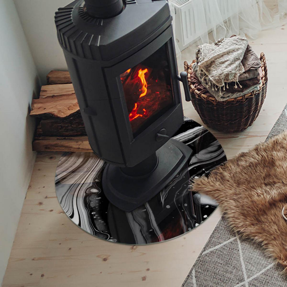 GLASPLATTE für Kamin Ø 60 cm - Multicolor, Glas (60/60/0.4cm) - TULUP