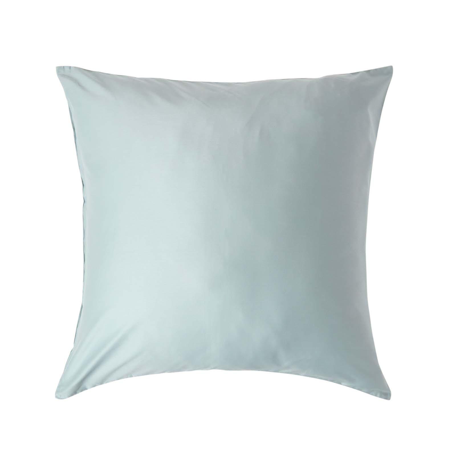 BIO-KISSENBEZUG Satin, Fadendichte 400 - Hellblau, Textil (80/80cm) - Homescapes