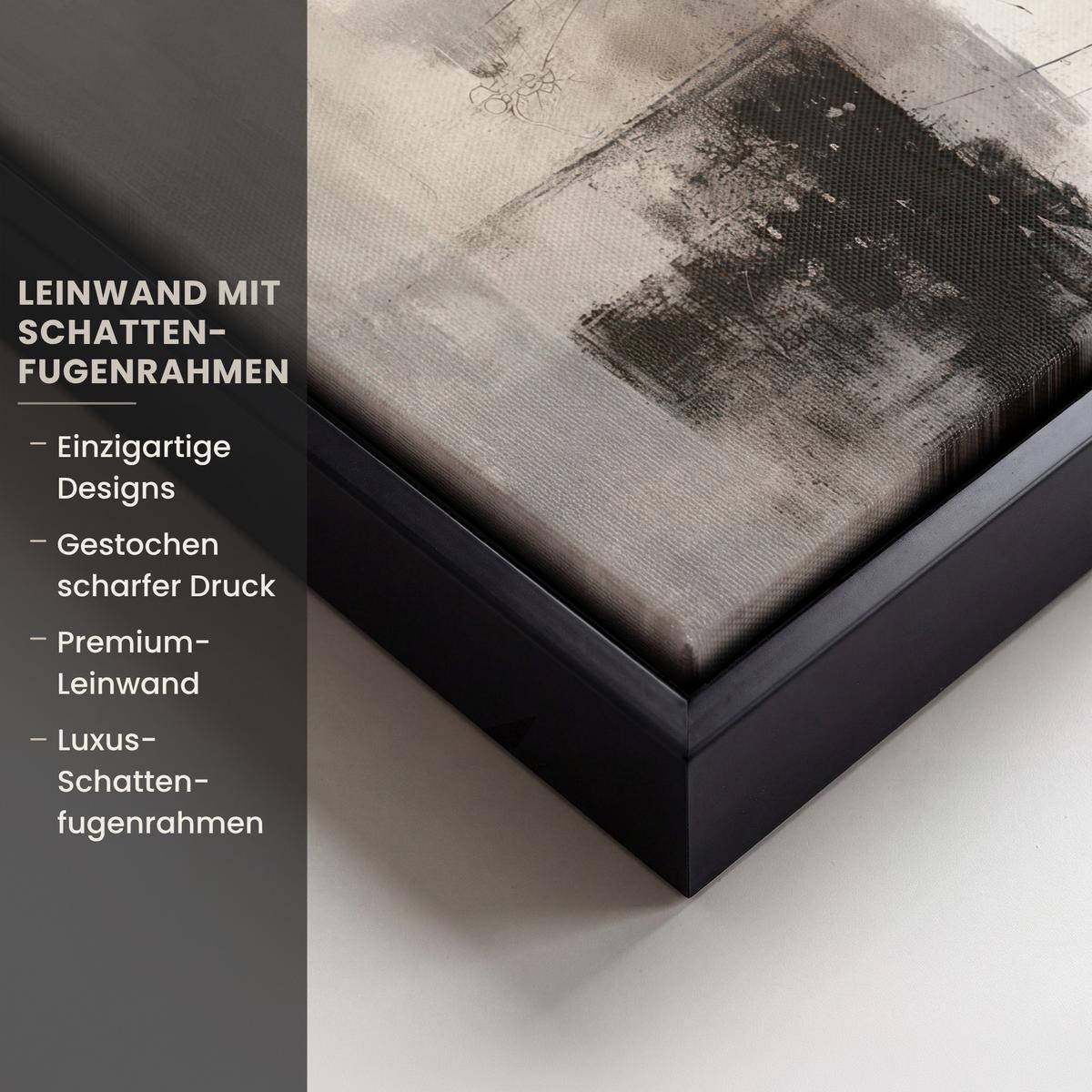LEINWAND Bilder mit Rahmen - Abstrakt - Kunst - Grau - 20x30 - Hellgrau, Textil (20/30cm) - MuchoWow
