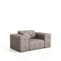 SESSEL Chantal - Creme, Holzwerkstoff/Textil (121/78/96cm) - Fun Möbel