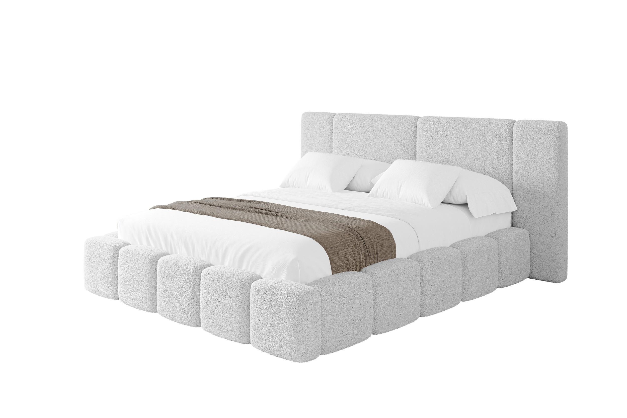 POLSTERBETT mit Bettkasten und Lattenrost, Boxbett ohne Matratze - NILO 120x200 Hellgrau - Taupe, Holzwerkstoff/Textil (120/200cm) - ALTDECOR