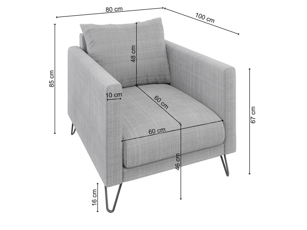 SESSEL Harmony Hellgrau Chenille - Hellgrau/Schwarz, Holz/Textil (80/85/100cm) - S-Style Möbel