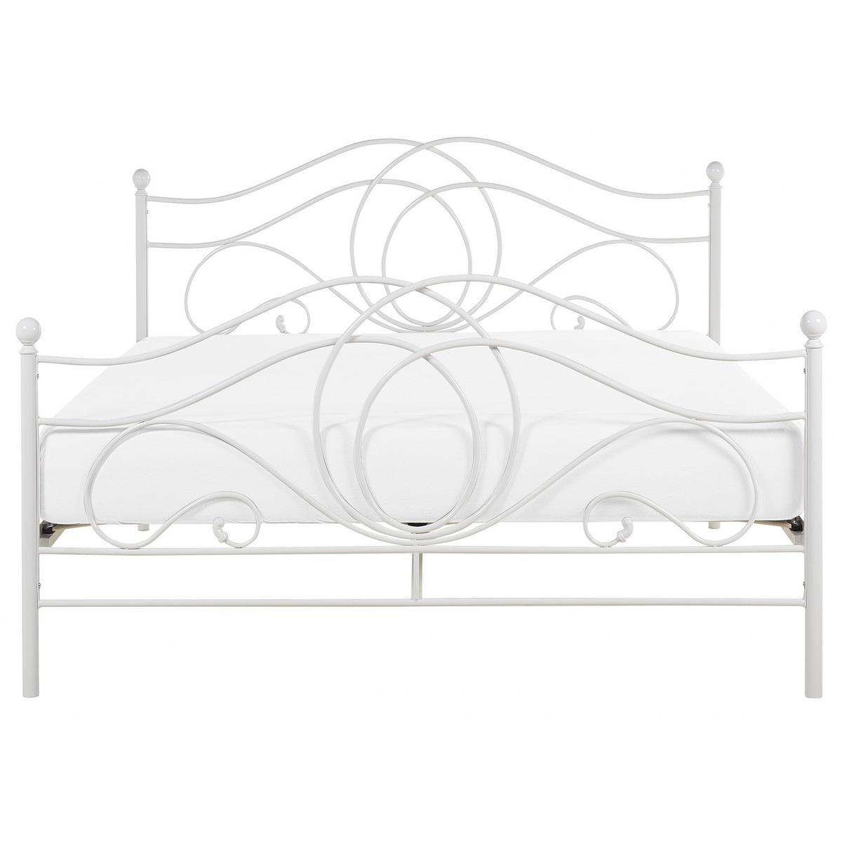 METALLBETT 140/200cm Weiß Lyra - Weiß, Metall (140/200cm) - Beliani