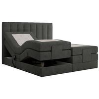 BOXBETT COMFORTO 140/200 - Dunkelgrau Struktur - H4 - Dunkelgrau, Holz/Textil (140/200cm) - MKS
