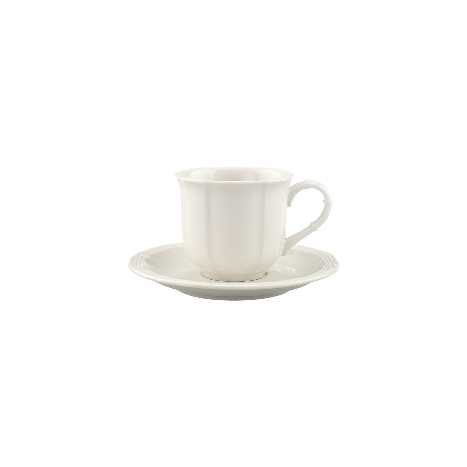 ESPRESSOTASSE MIT UNTERTASSE Manoir weiß 80 ml - Weiß, Keramik (12.2/7.5/12.2cm) - Villeroy & Boch