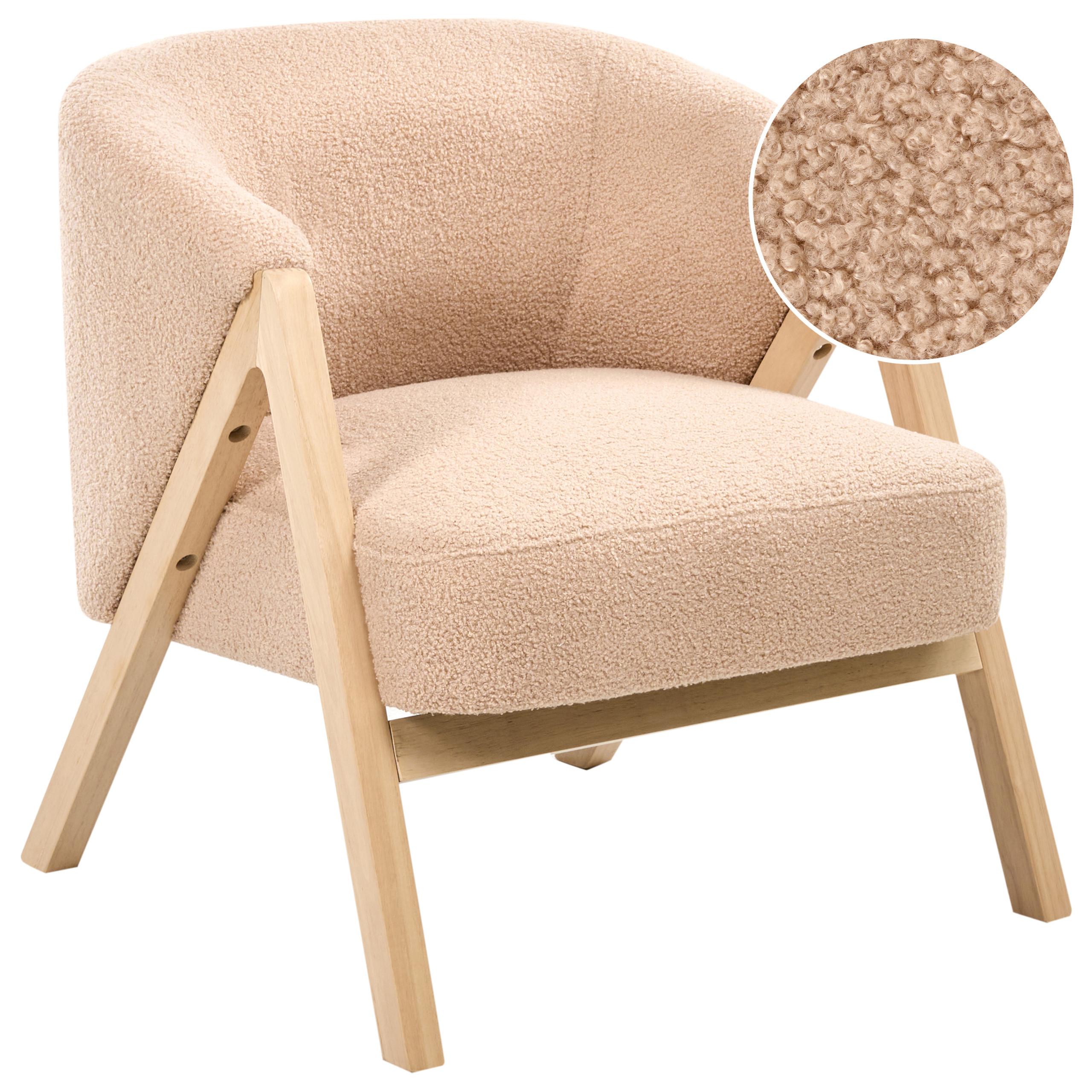 SESSEL Beige Skei - Beige/Braun, Textil (67/69/66cm) - Beliani