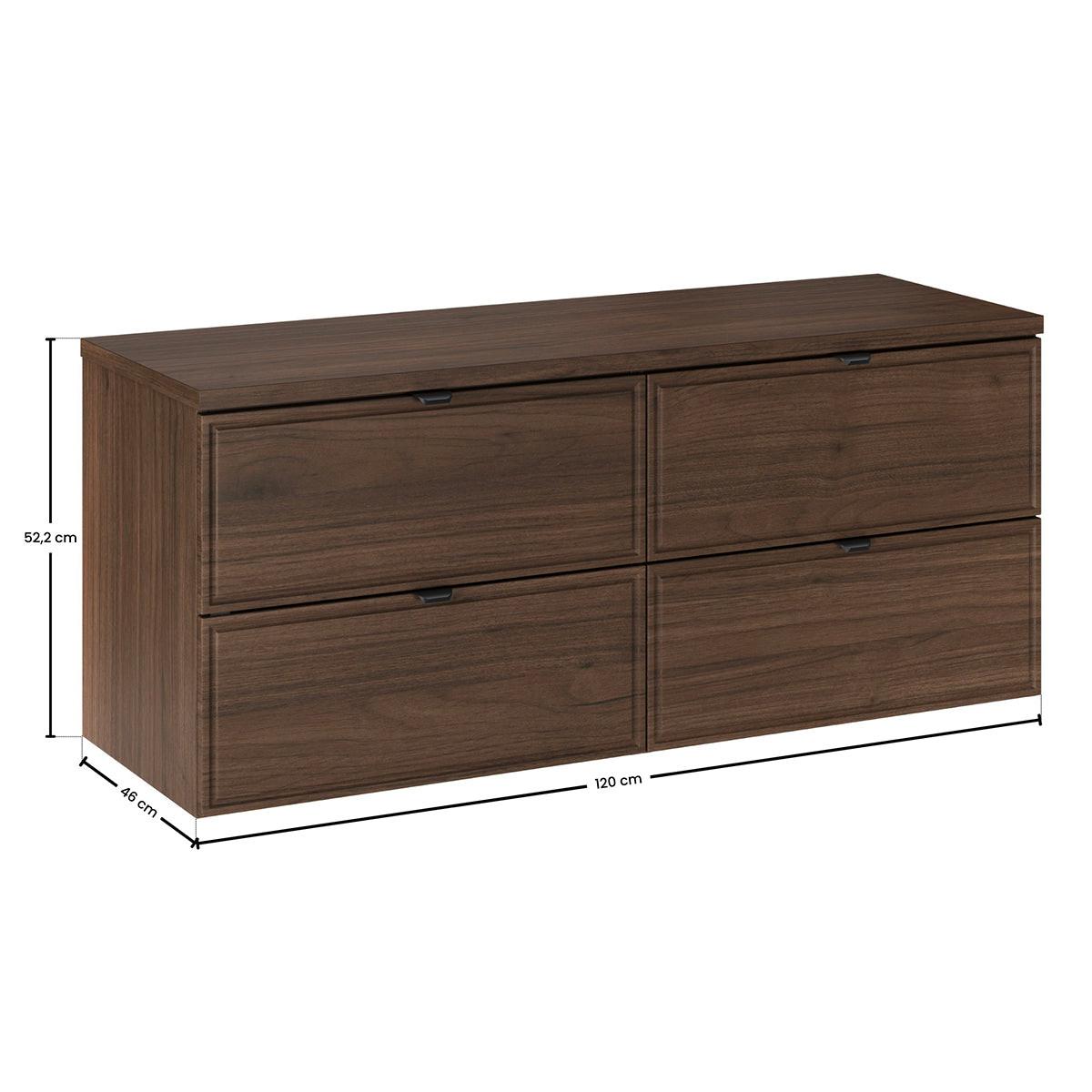 WASCHTISCHUNTERSCHRANK 120cm Elias Dunkles Holz - Braun, Holzwerkstoff (120/52.2/46cm) - Petits-meubles