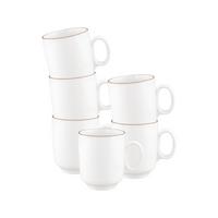 BECHER MIT HENKEL Sento Home Pure Lines Cocoa Brown 400 ml 6er Set - Hellbraun, Keramik (0.4L) - Seltmann Weiden