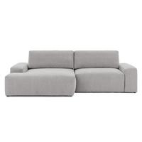 ECKSOFA Lennon aus Hellgrau Strukturstoff mit Schlaffunktion und Bettkasten - Hellgrau/Schwarz, Holz/Kunststoff (137/264cm) - S-Style