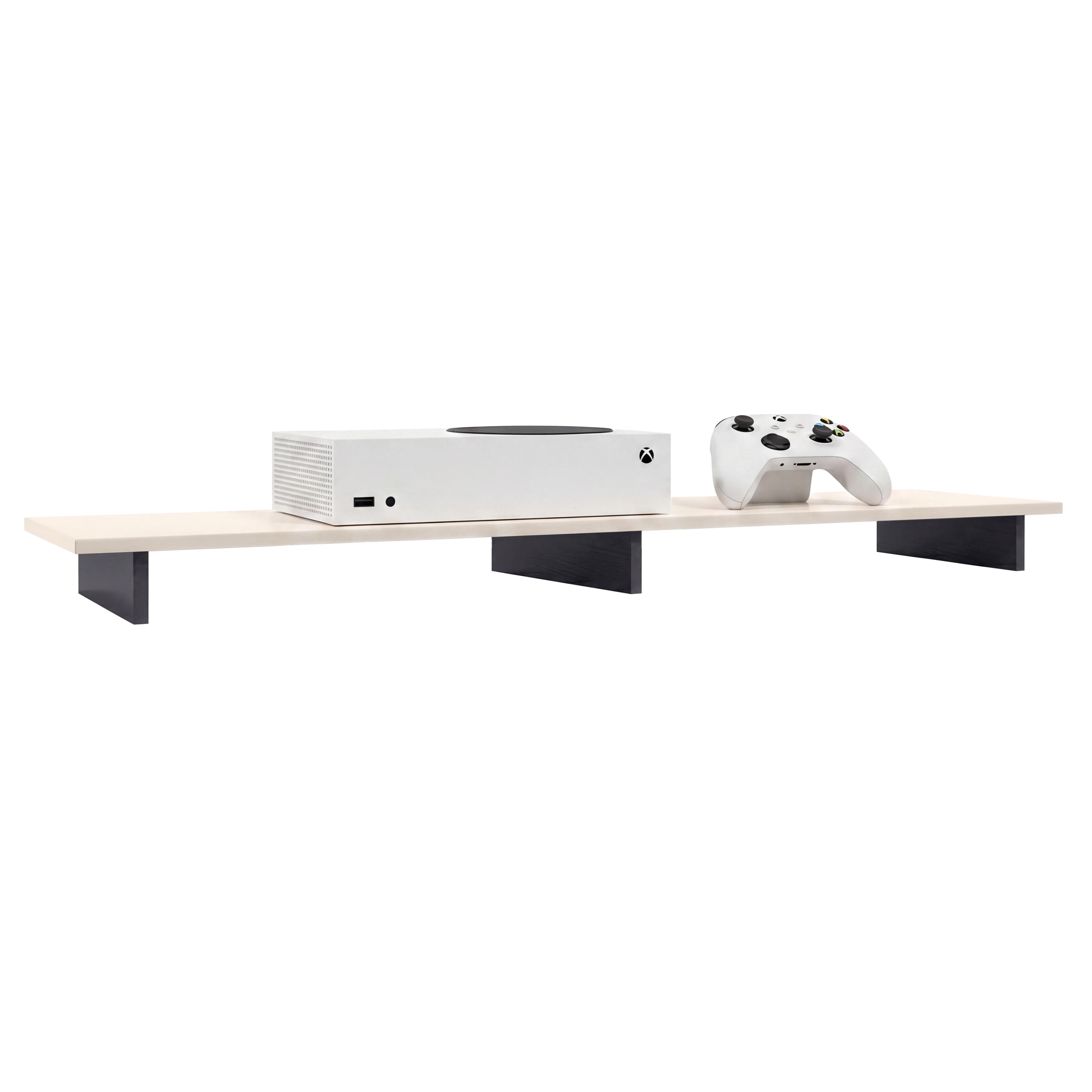 TVAUFSATZ Game Schwarz matt / Creme Hochglanz - Creme/Schwarz, Holzwerkstoff (138.5/9.5/34.5cm) - Vladon