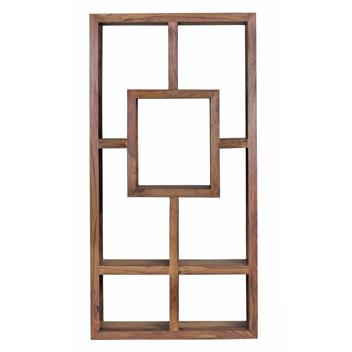 BÜCHERREGAL – NAKO, Naturholz, 90x180 cm, Landhausstil, mit Ablagefächern - Braun, Holz (90/180/35cm) - KADIMA DESIGN