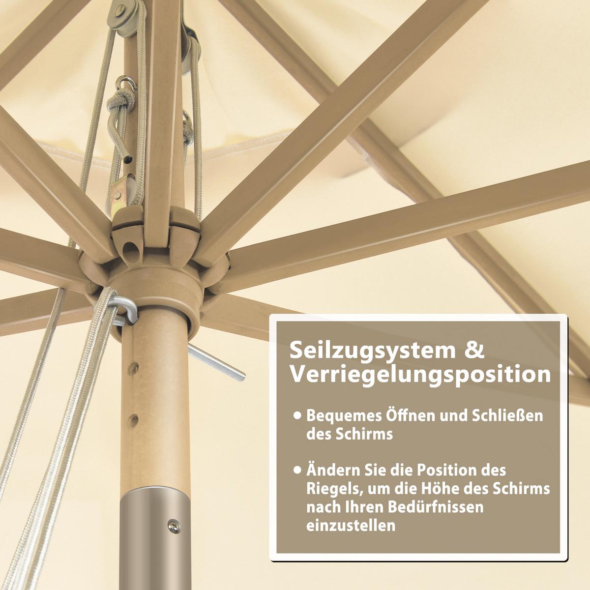 TERRASSENSCHIRM 300cm Beige - Beige, Kunststoff (300/300cm) - COSTWAY