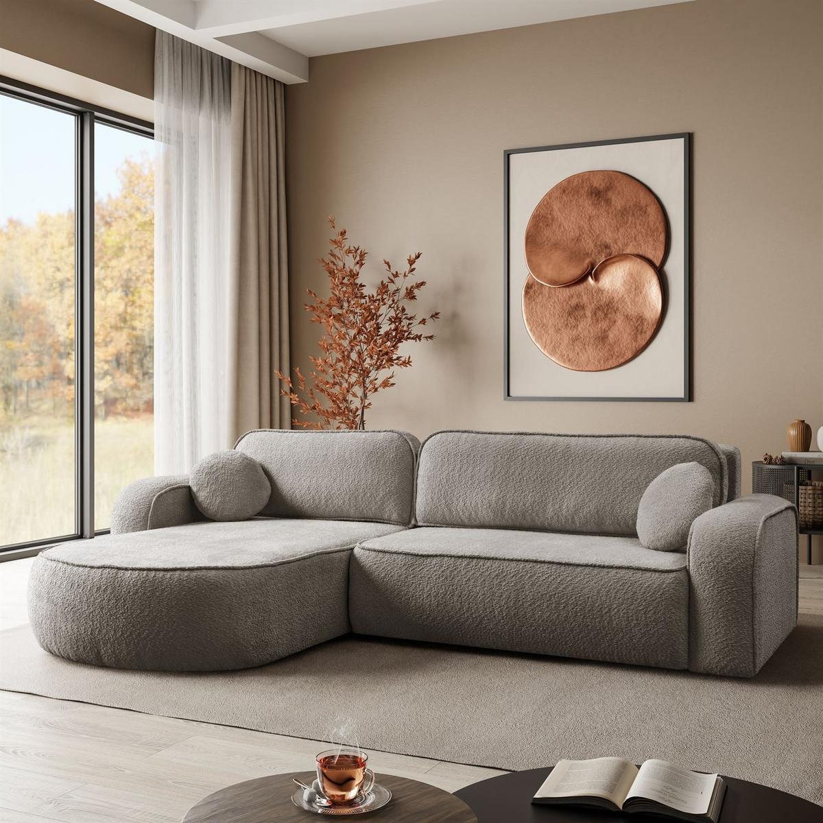 ECKCOUCH VENUS II mit Bettkasten, Coral 50 - Beige, Textil (275/178cm) - Lookway
