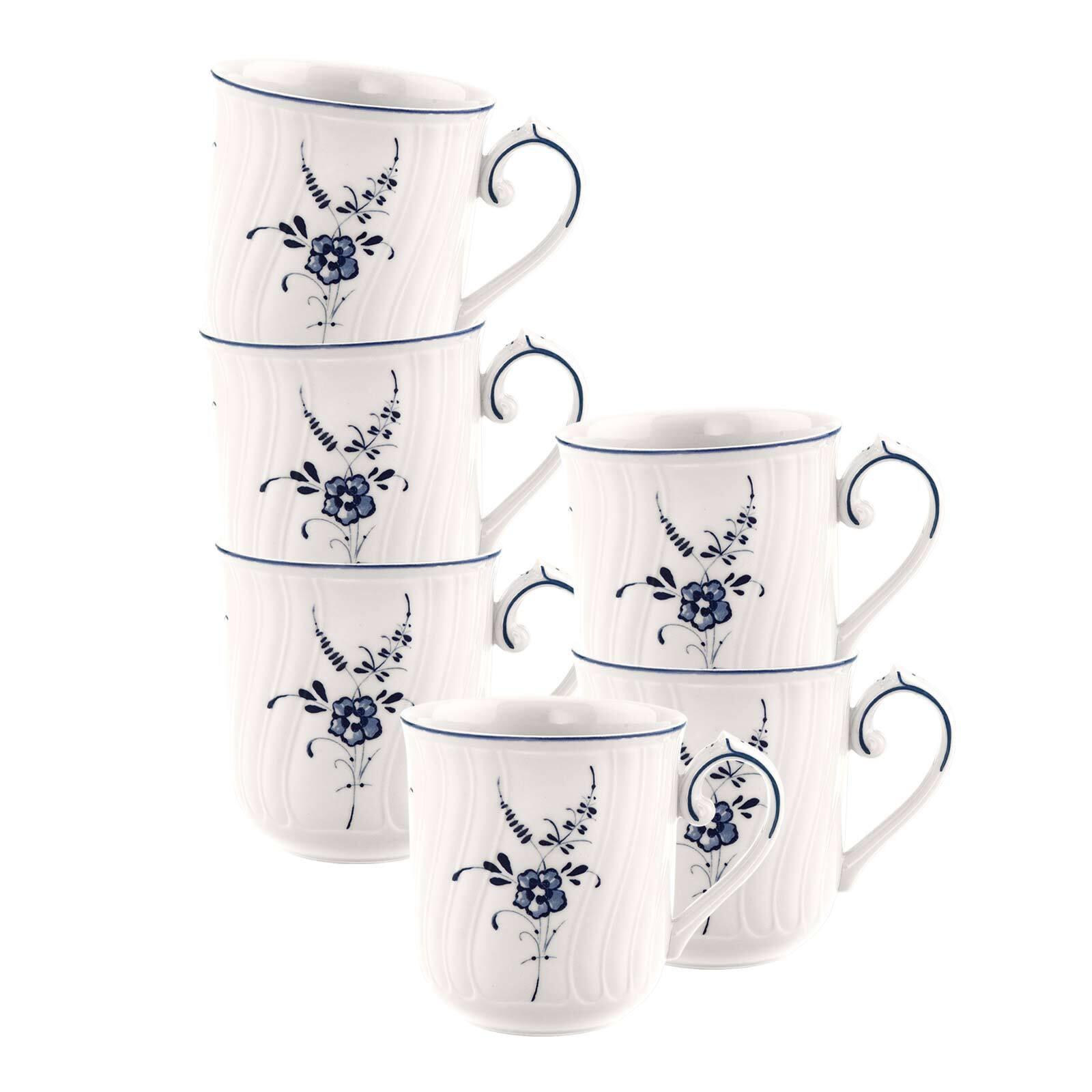 KAFFEEBECHER Vieux Luxembourg weiß-blau 290 ml 6er Set - Blau/Weiß, Keramik (0.29L) - Villeroy & Boch