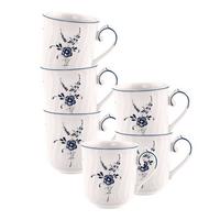 KAFFEEBECHER Vieux Luxembourg weiß-blau 290 ml 6er Set - Blau/Weiß, Keramik (0.29L) - Villeroy & Boch