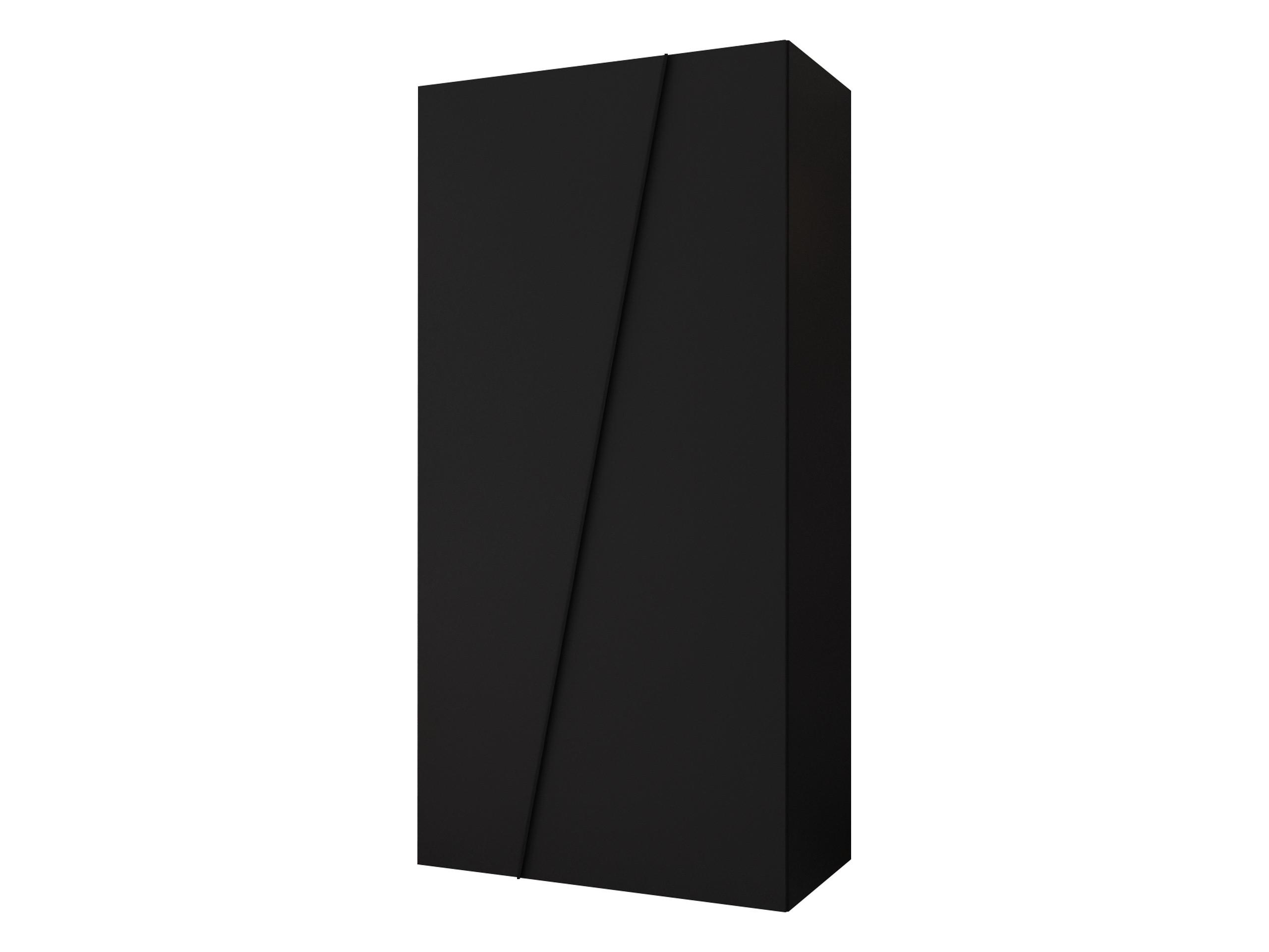 DREHTÜRENSCHRANK Zen 100 cm - Schwarz, Holzwerkstoff/Kunststoff (100/202/50cm) - MIRJAN24