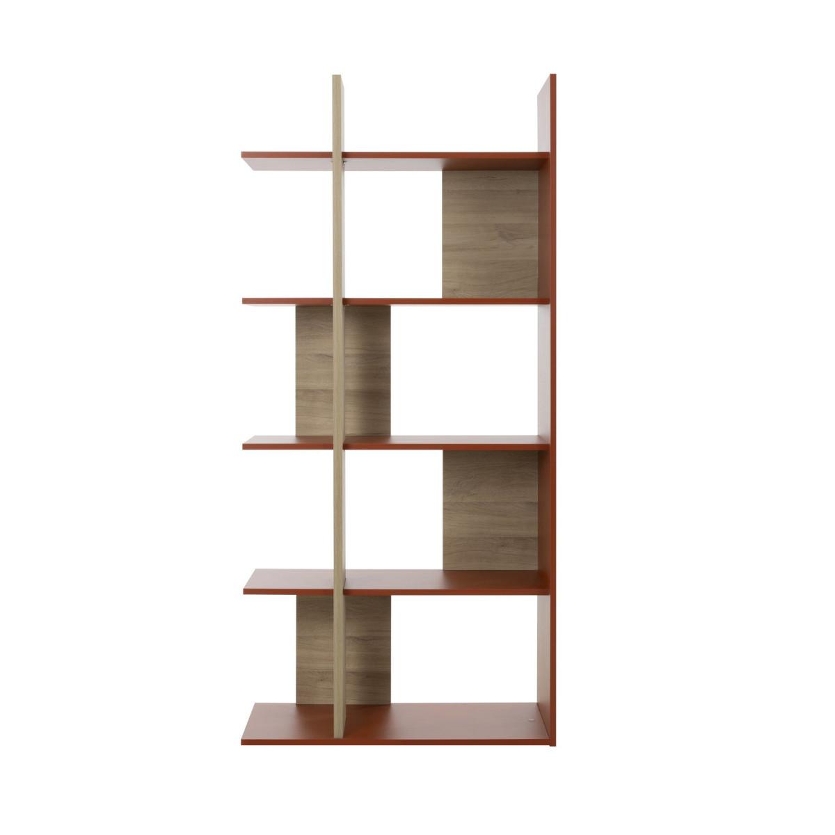 OFFENES Bücherregal Dekor Ocker und Eiche EPURA 90/36/190 cm - Eschefarben, Holzwerkstoff (36/190/37cm) - Calicosy