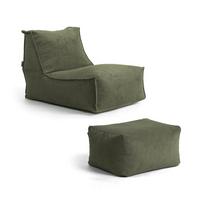 SITZSACK Cord Doze mit Hocker - Grün, Textil (60/65/95cm) - Mokebo