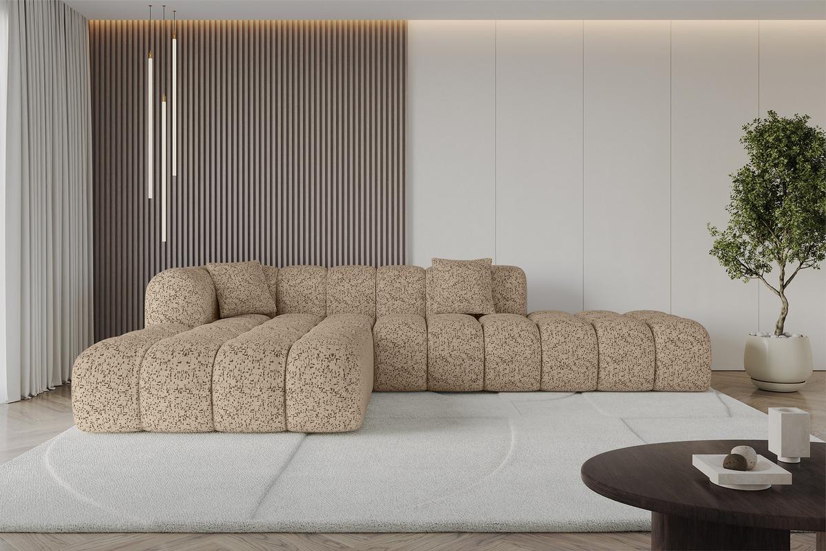 ECKSOFA Ottomane Links OLEA-L2 - 289x176x71 cm Braun - Schwarz/Braun, Holzwerkstoff/Kunststoff (289/176cm)
