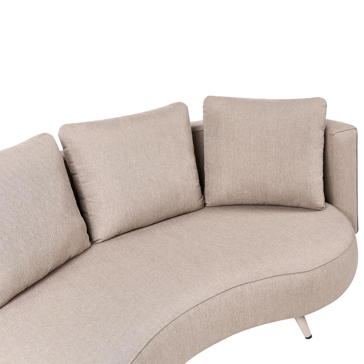 GARTENSOFA 3-Sitzer rechtsseitig Beige Parori - Beige, Textil (210/95/104cm) - Beliani