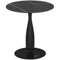 ESSTISCH, Runder Küchentisch, Moderner Esszimmertisch mit Stahlgestell Schwarz - Schwarz, Holzwerkstoff (70/70/74cm) - HOMCOM