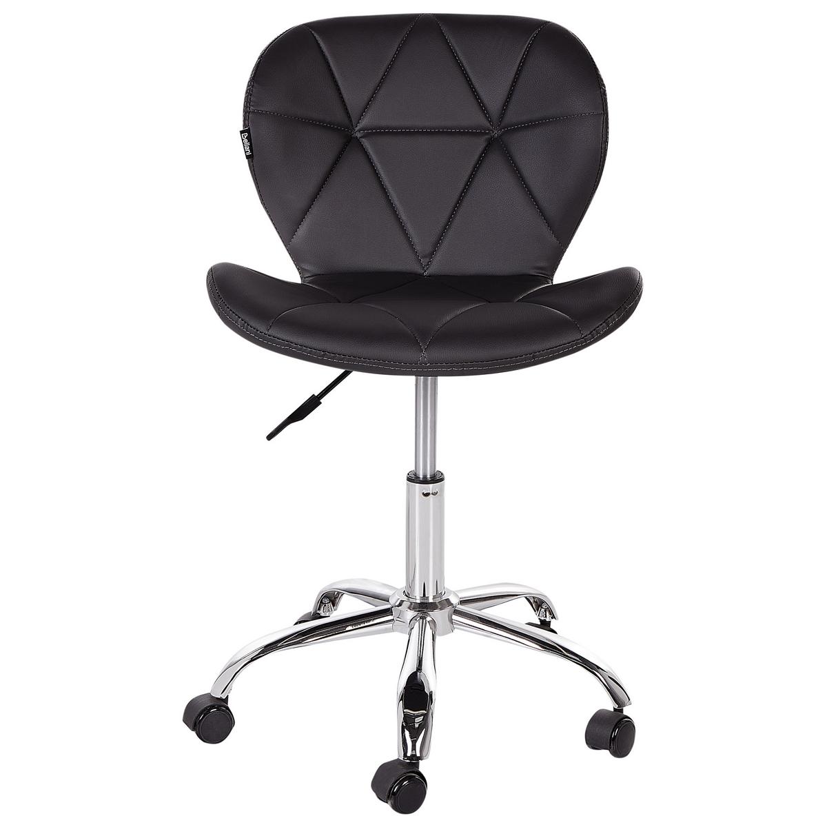 SCHREIBTISCHSTUHL Schwarz Valetta - Schwarz, Kunststoff (48/76/48cm) - Beliani
