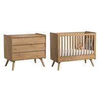 BABYZIMMER 2-teilig Eiche - Braun, Holzwerkstoff (125/103/65cm) - Petits-meubles