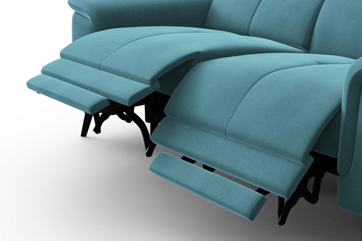SOFA RELAX FIERO 2-Sitzer, Minter Veloursstoff - Schwarz/Mintgrün, Holz/Textil (170/82/103cm) - Courtois Laville