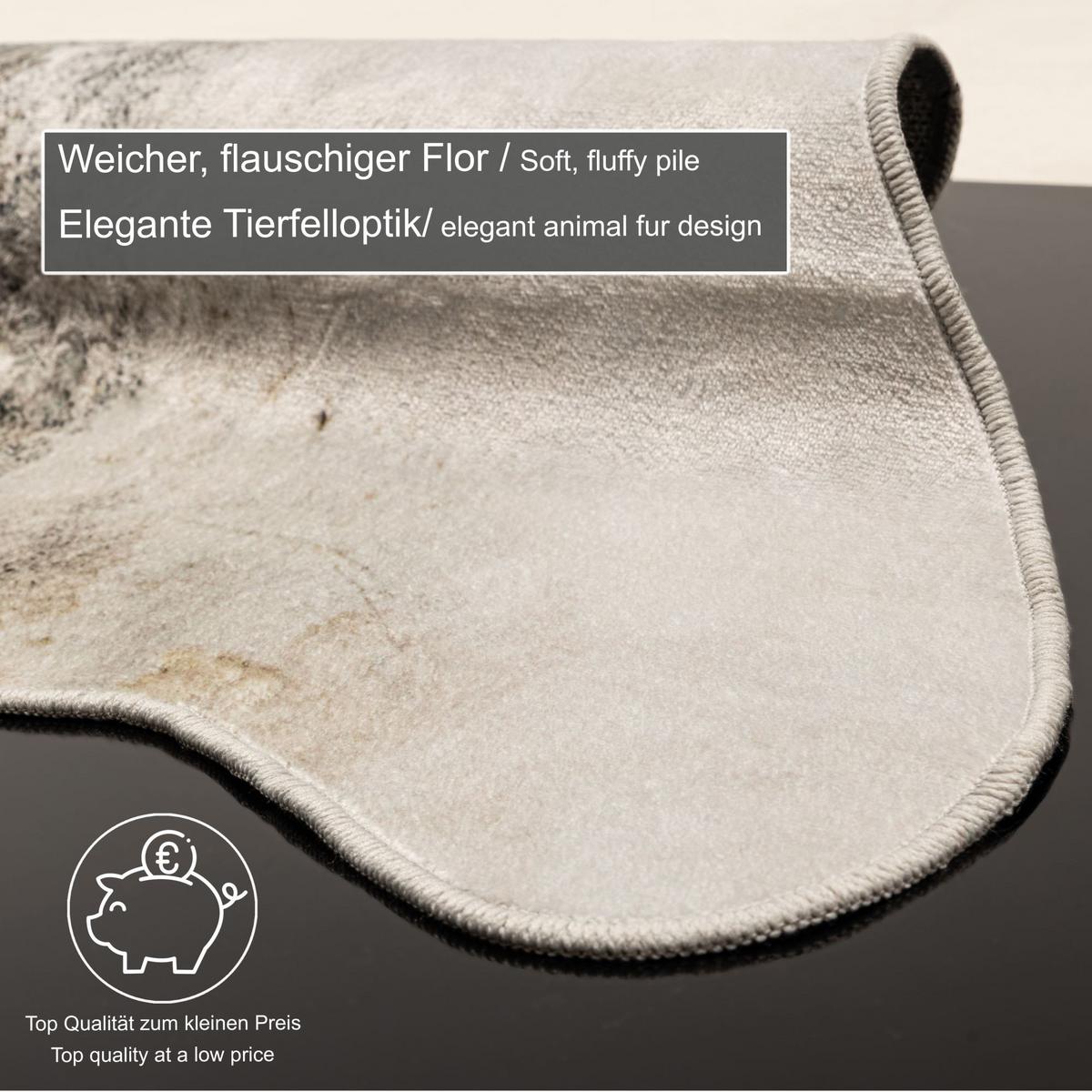 KUNSTFELL-TEPPICH Emilia 100x130 cm - Weiß, Textil (100/130cm) - Gino Falcone