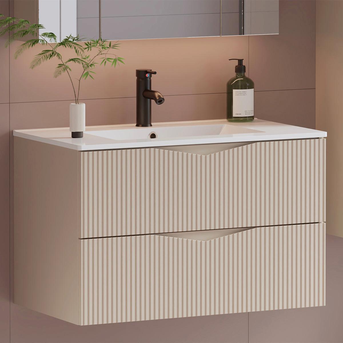 WASCHTISCHUNTERSCHRANK 80cm Tao Kaschmir - Beige, Holzwerkstoff (80/50/46.5cm) - Petits-meubles