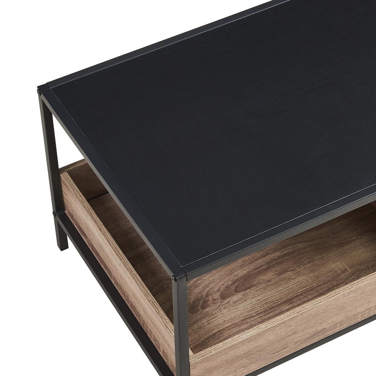 COUCHTISCH Belana 100/48/39 cm - Eichefarben/Schwarz, Holzwerkstoff/Metall (48/100/38.5cm) - [en.casa]