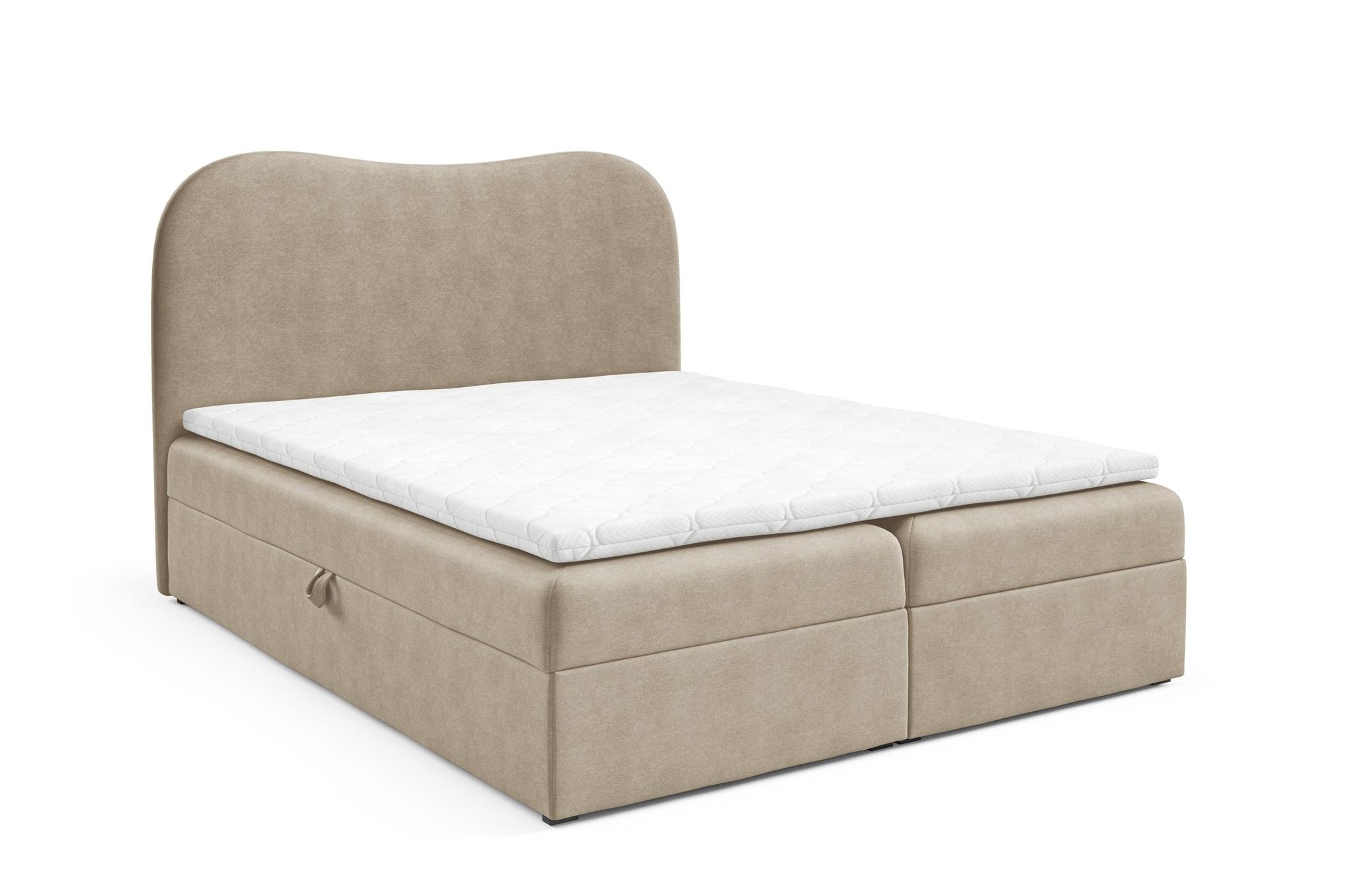 BOXBETT Darlin Premium - Braun, Holzwerkstoff/Textil (160/200cm) - Fun Möbel
