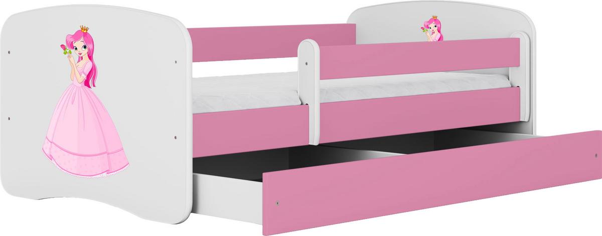 KINDERBETT Emily mit Schublade und Matratze, Rosa 80x160 cm - Altrosa, Holzwerkstoff (160/80cm) - WFL GROUP
