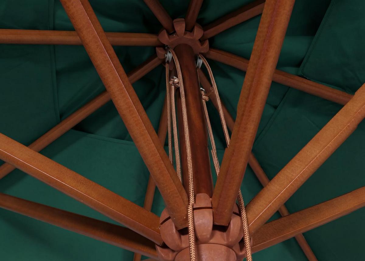 SONNENSCHIRM C57B Dunkelgrün - Dunkelgrün, Holz (300/300cm) - MCW